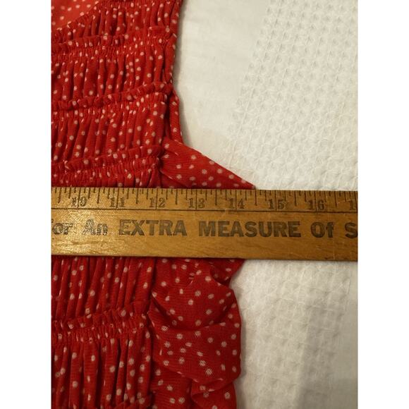 Women's Anthropolgie 9-H15 STCL Dress Red Cream Dot Sz M Beach Preppy Wedding - Picture 11 of 16